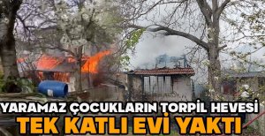 YARAMAZ ÇOCUKLARIN TORPİL HEVESİ TEK KATLI EVİ YAKTI