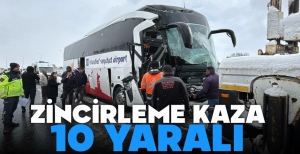 10 ARAÇ BİRBİRİNE GİRDİ, 10 KİŞİ YARALANDI....