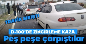 14 AVM ÖNÜNDE ZİNCİRLEME TRAFİK KAZASI...