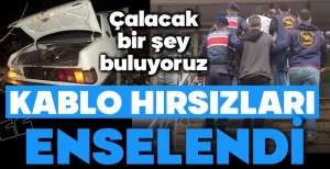 BAKIR KABLOLARI ÇALARKEN YAKALANDILAR...