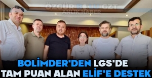 BOLİMDER'DEN LGS'DE  TAM PUAN ALAN ELİF'E DESTEK