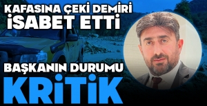 BOLOFF BAŞKANI TURAN'IN KAFASINA ÇEKİ DEMİRİ İSABET ETTİ... DURUMU KRİTİK...