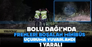 BOLU DAĞI'NDA FRENLERİ BOŞALAN MİNİBÜS UÇURUMA YUVARLANDI