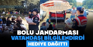 BOLU JANDARMASI VATANDAŞI BİLGİLENDİRDİ, HEDİYE DAĞITTI