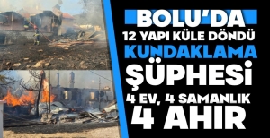 BOLU'DA 12 YAPI ALEV ALEV YANDI.... KUNDAKLAMA ŞÜPHESİ....