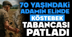 BOLU'DA 70 YAŞINDAKİ ADAMIN ELİNDE KÖSTEBEK TABANCASI PATLADI
