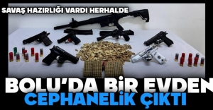 BOLU'DA BİR EVDE CEPHANELİK ÇIKTI... 4 GÖZALTI...