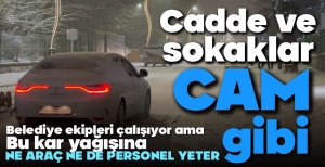 BOLU'DA CADDE VE ANA ARTERLER BUZ PİSTİNE DÖNDÜ