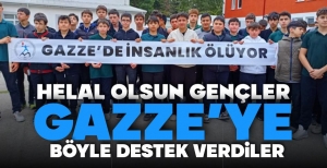BOLU'DA LİSE ÖĞRENCİLERİNDEN FİLİSTİN'E DESTEK