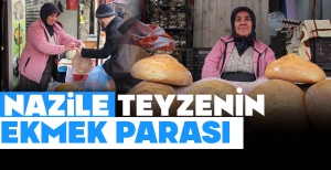 BOLULU NAZİLE TEYZE, SOĞUK HAVAYA RAĞMEN "EKMEK PARASI" KAZANIYOR