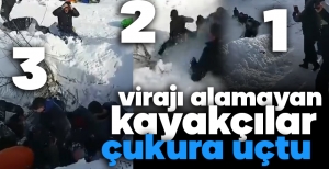 BU DA ZİNCİRLEME ŞAMBREL KAZASI... VİRAJI ALAMADILAR ÇUKURA UÇTULAR...