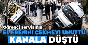 EL FRENİNİ ÇEKMEYİ UNUTTU, KANALA DÜŞTÜ