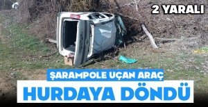FECİ KAZADA ARAÇ HURDAYA DÖNDÜ... 2 YARALI...