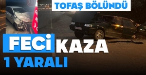 FECİ KAZADA TOFAŞ OTOMOBİL İKİYE BÖLÜNDÜ