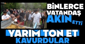 HACET BAYRAMINDA YARIM TON ET KAVRULDU....