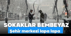 KENT MERKEZİ BEMBEYAZ OLDU....