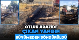 OTLUK ARAZİDE ÇIKAN YANGIN BÜYÜMEDEN SÖNDÜRÜLDÜ