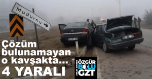 SÜREKLİ KAZALARIN YAŞANDIĞI BÖLGEDE 4 KİŞİ YARALANDI
