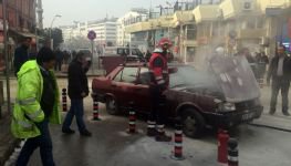 SÜRÜCÜ ÇARESİZLİK İÇİNDE İZLEDİ