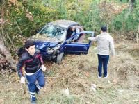 YOLDAN ÇIKIP AĞACA ÇARPTI!