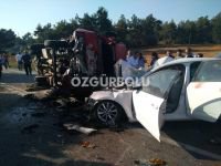 FECİ KAZADA 1 KİŞİ ÖLDÜ, 9 KİŞİ YARALANDI