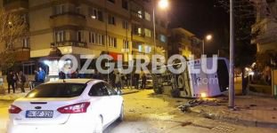 OTOBÜS DEVRİLDİ, 3 KİŞİ ÖLÜMDEN DÖNDÜ