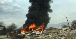 VİDEO HABER - HALK OTOBÜSÜ ALEV ALEV YANDI