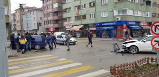 BÜTÜN KURALARI İHLAL ETTİ, KAVŞAKTA ÇARPIŞTI