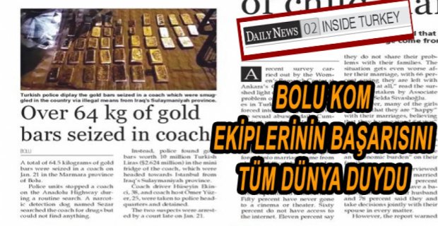 BOLU KOM’UN BAŞARILI OPERASYONU ULUSLARARASI MEDYADA