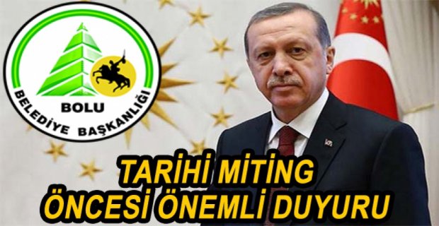 MİTİNG İÇİN ULAŞIM DUYURUSU YAPILDI