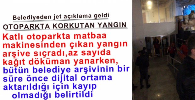 OTOPARKTAKİ YANGIN ARŞİVE SIÇRADI