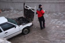 KAPALI GARAJDA ARAÇ YANGINI