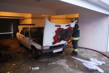 KAPALI GARAJDA ARAÇ YANGINI