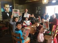 MİNİK ÖĞRENCİLERDEN GAZETECİLERE ZİYARET