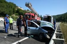 OTOMOBİLLE TANKER ÇARPIŞTI, 1 KİŞİ ÖLDÜ