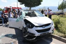 ŞERİT KAZASINDA 4 KİŞİ YARALANDI