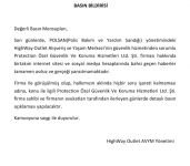 HİGHWAY YÖNETİMİNDEN GÜVENLİK ŞİRKETİ AÇIKLAMASI