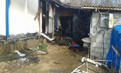 İŞÇİLERİN KALDIĞI KONTEYNER YANDI !