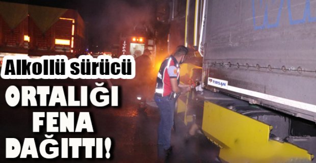 TIR ALEVLER İÇİNDE KALDI..