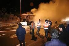 CENAZEYE GİDERKEN ALEV ALEV YANDI!