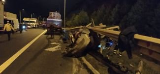 FRENİ PATLAYAN KAMYON 8 ARACI BİÇTİ