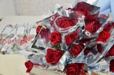 HEMŞİRELERE GÜL HEDİYE EDİLDİ