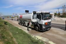 BOLU'DA MAZOT YÜKLÜ TANKERDE YANGIN ÇIKTI