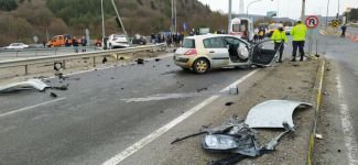 ABANT KAVŞAĞI'NDA KORKUNÇ KAZA