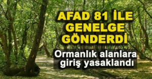 AFAD 81 İLİN VALİLİĞİNE GENELGE GÖNDERDİ