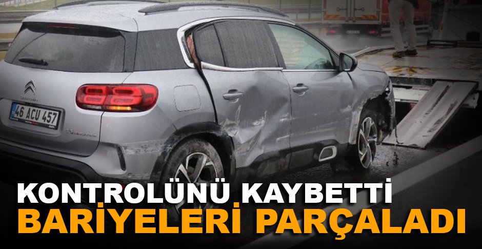 KONTROLDEN ÇIKAN LÜKS CİP BARİYERLERİ PARÇALADI