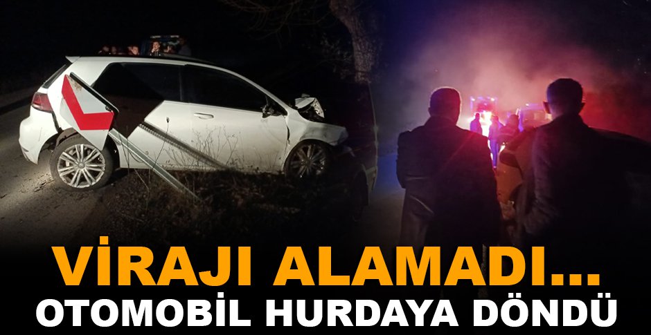 KÖPEĞE ÇARPMAMAK İÇİN YOLDAN ÇIKTI, PARAMPARÇA OLDU: 1 YARALI