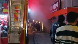 BOLU'DA TEKSTİL ATÖLYESİNDE GECEYİ AYDINLATAN YANGIN