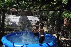 BOLU'DA O KÖYDE DENİZE GİDEMEYEN ÇOCUKLARIN HAVUZ KEYFİ...