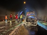 CİP TÜNELİN İÇİNDE ALEV ALEV YANDI